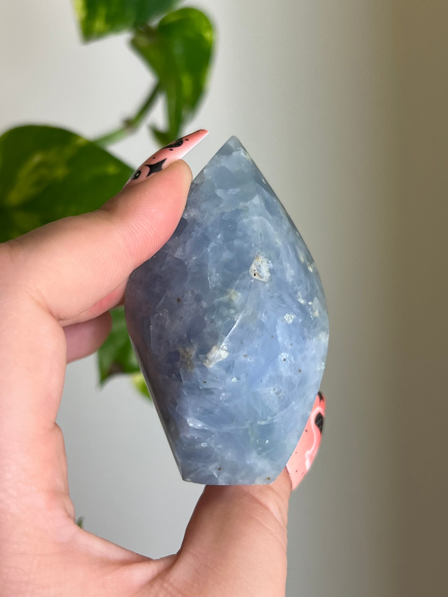 Blue Calcite Small Flame