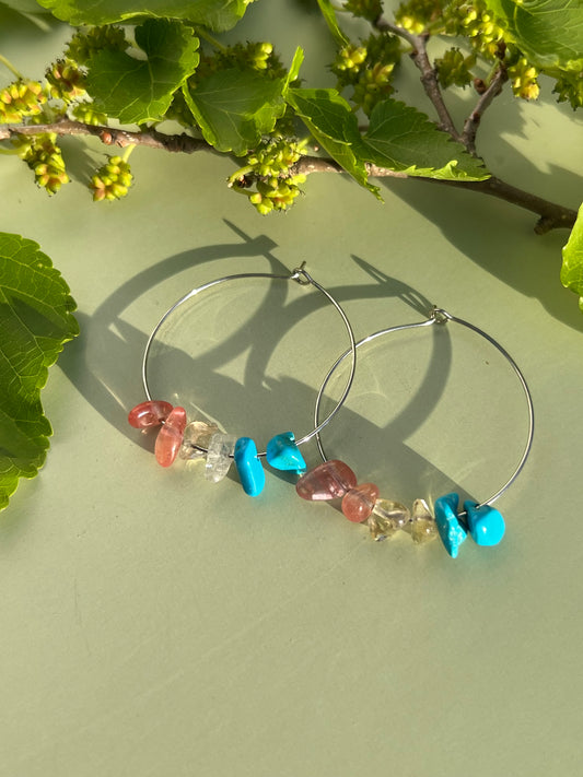 Pansexual Pride Flag Hoop Earrings