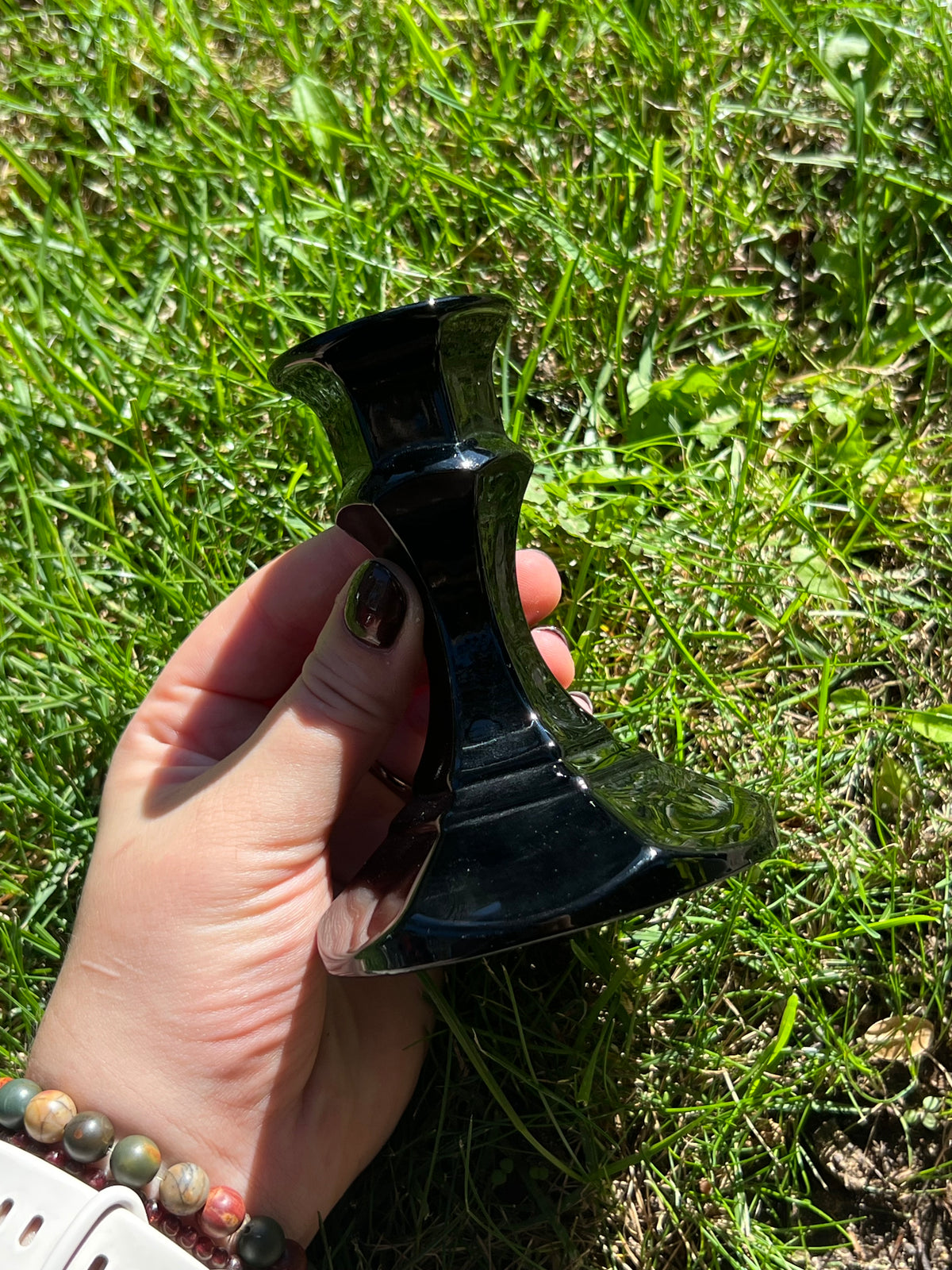 Black Witchy Altar Ceramic Sphere Stand