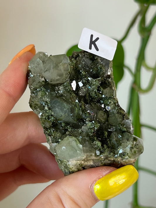 Forest Epidote Quartz Cluster - K