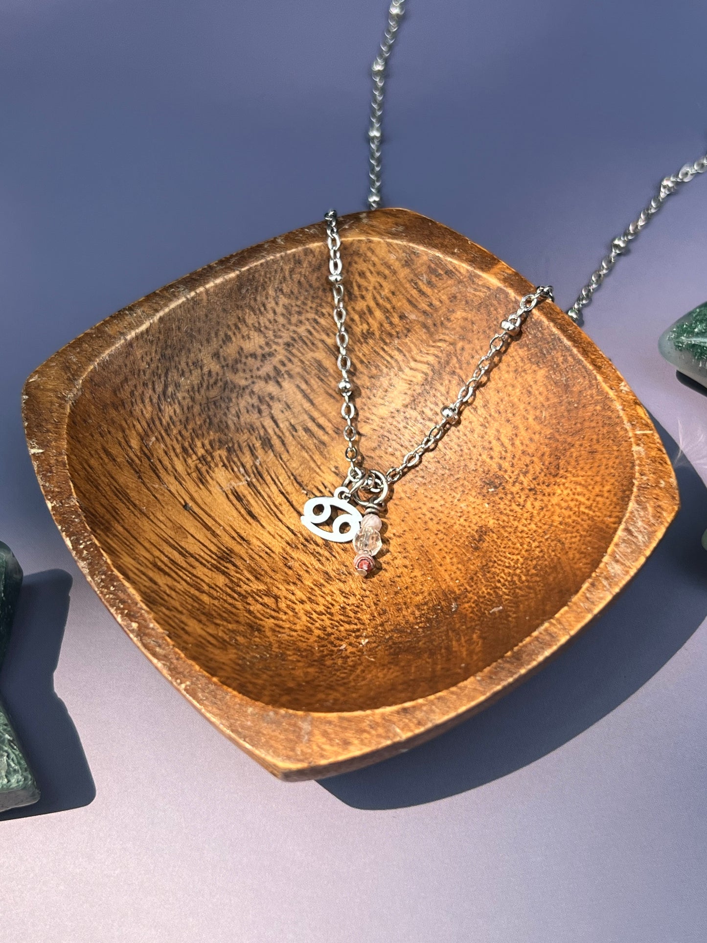 Cancer - Zodiac Sign Gemstone Silver Necklace