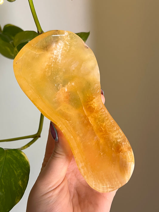 Vibrant Yellow Fluorite Wavy Bowl