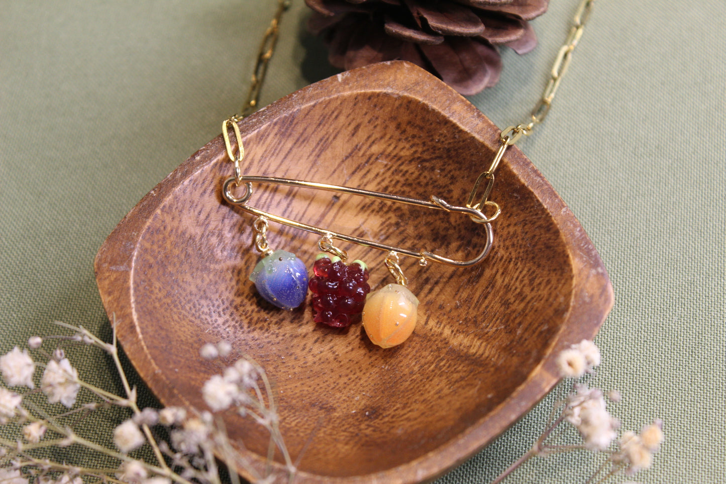 Fruit Charm Gold Necklace