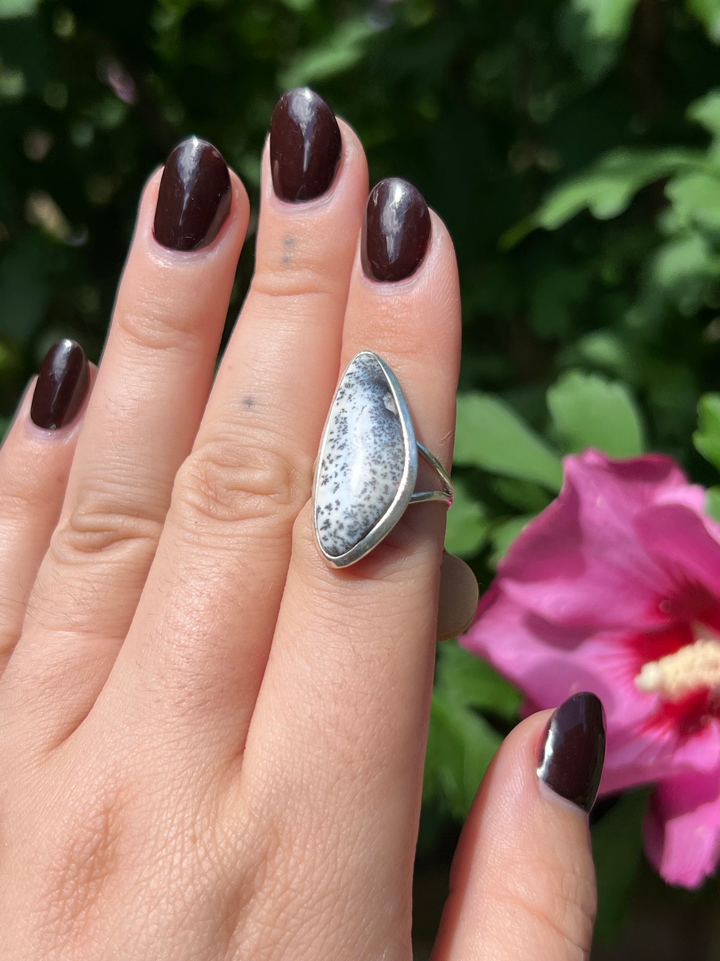 Dendritic Opal Sterling Silver Ring | Size 6