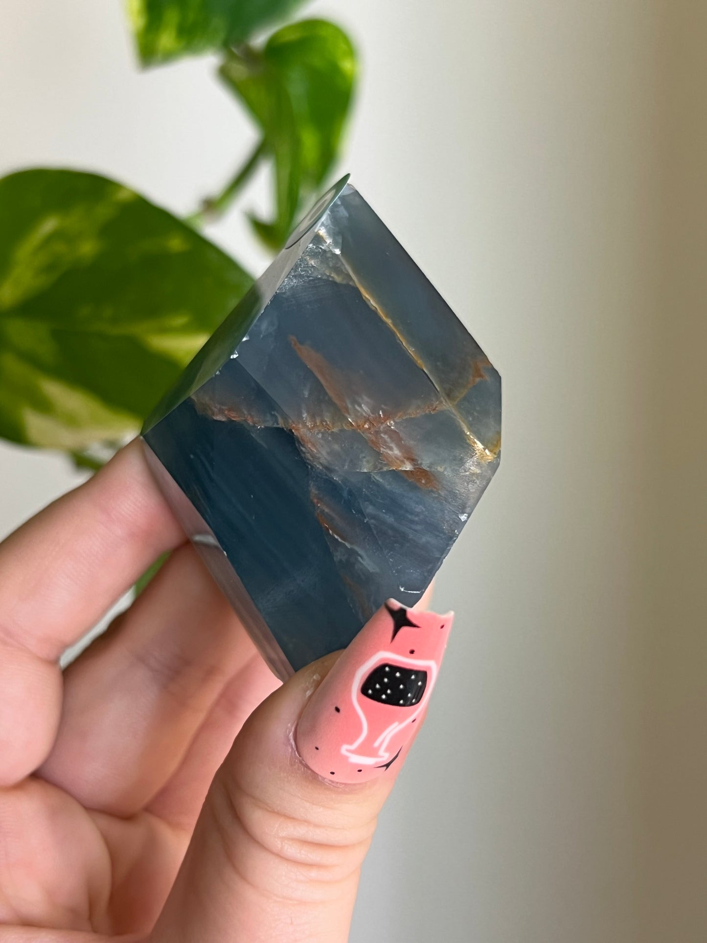 Blue Lemurian Aquatine Calcite Gusher - O🍬