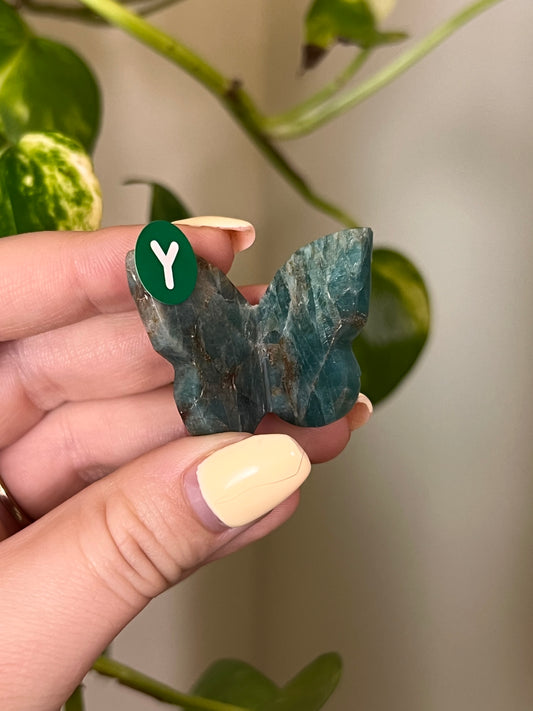 Green Apatite Small 3D Butterfly - Y