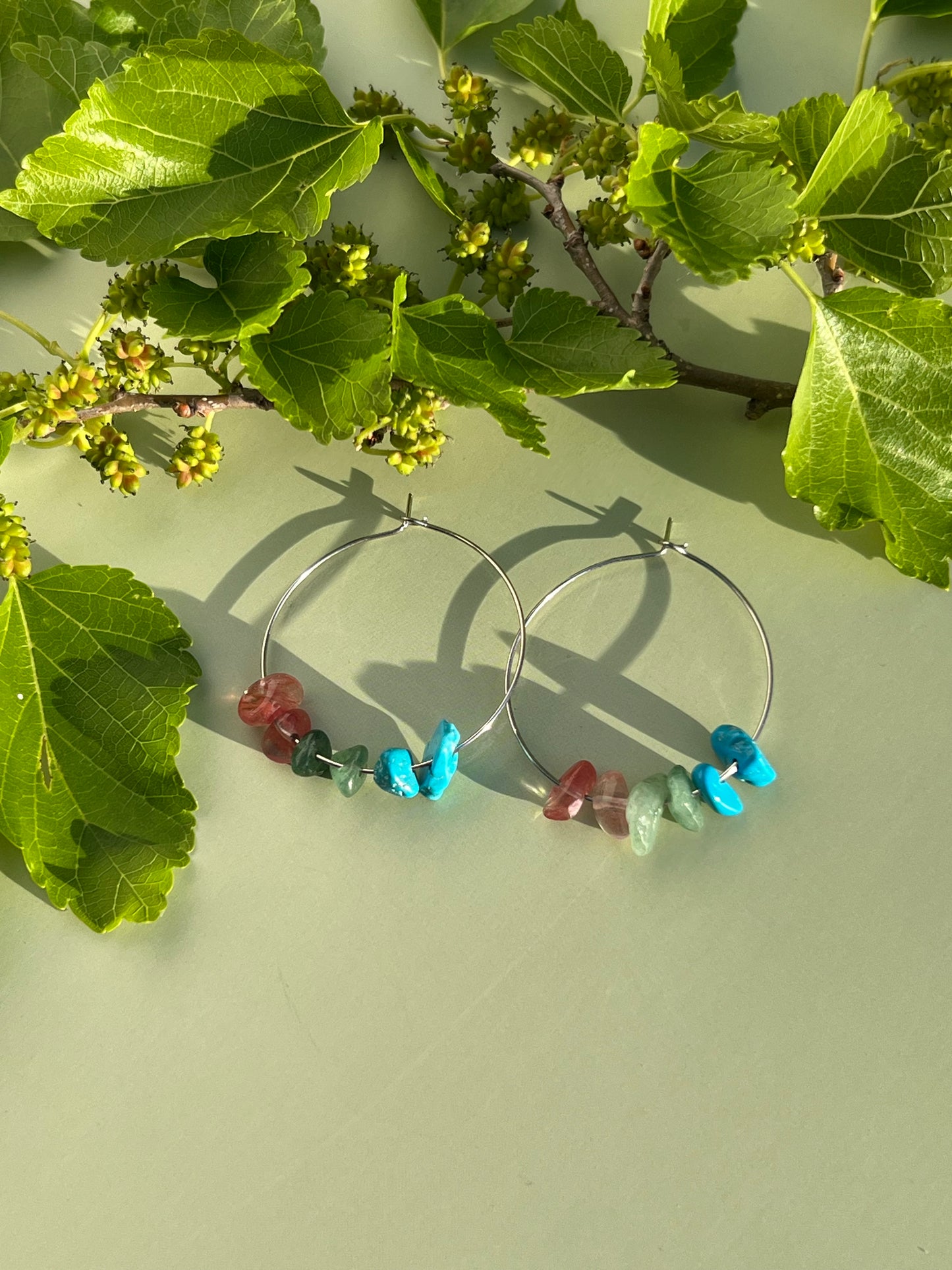 Polysexual Pride Flag Hoop Earrings