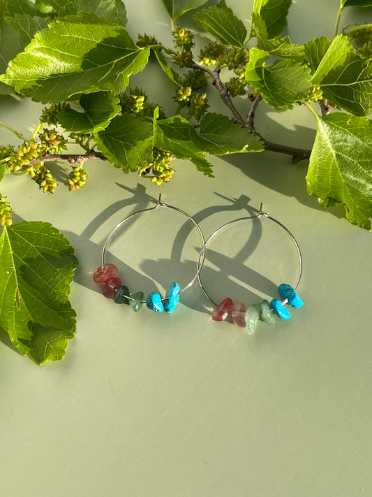 Polysexual Pride Flag Hoop Earrings