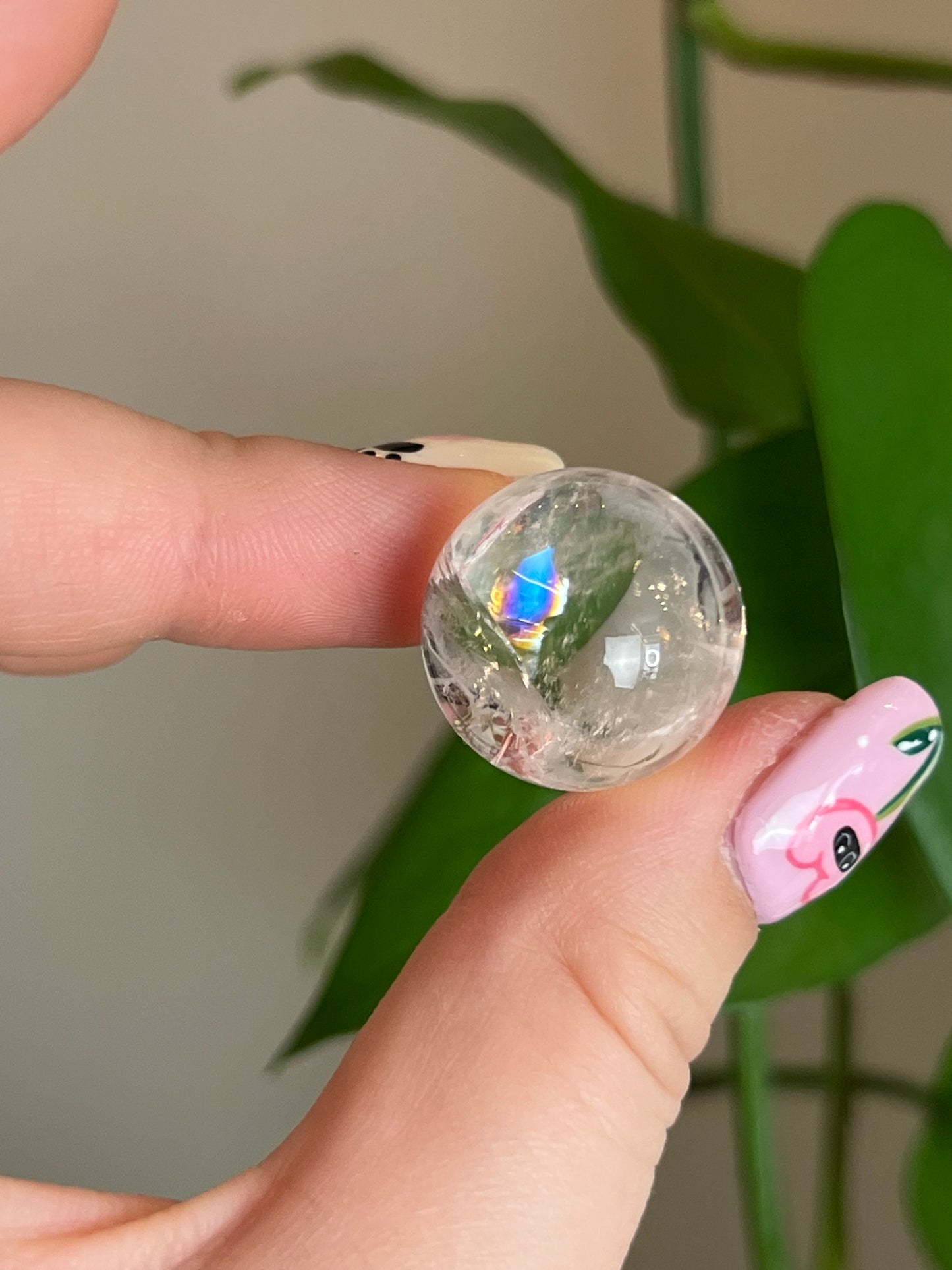 Clear Quartz Rainbow Filled Small Sphere