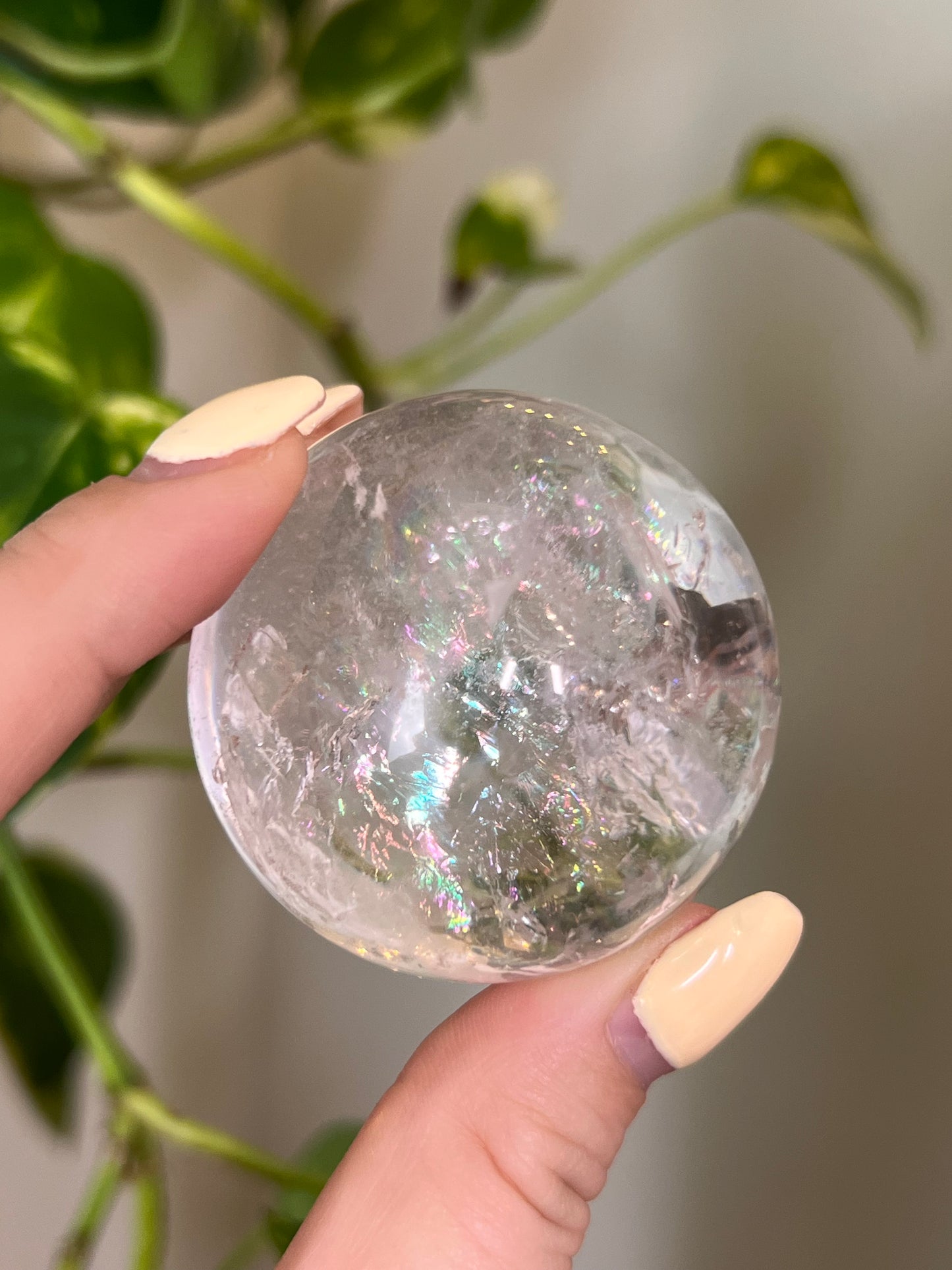 AAA Quality Rainbow Flash Clear Quartz Sphere