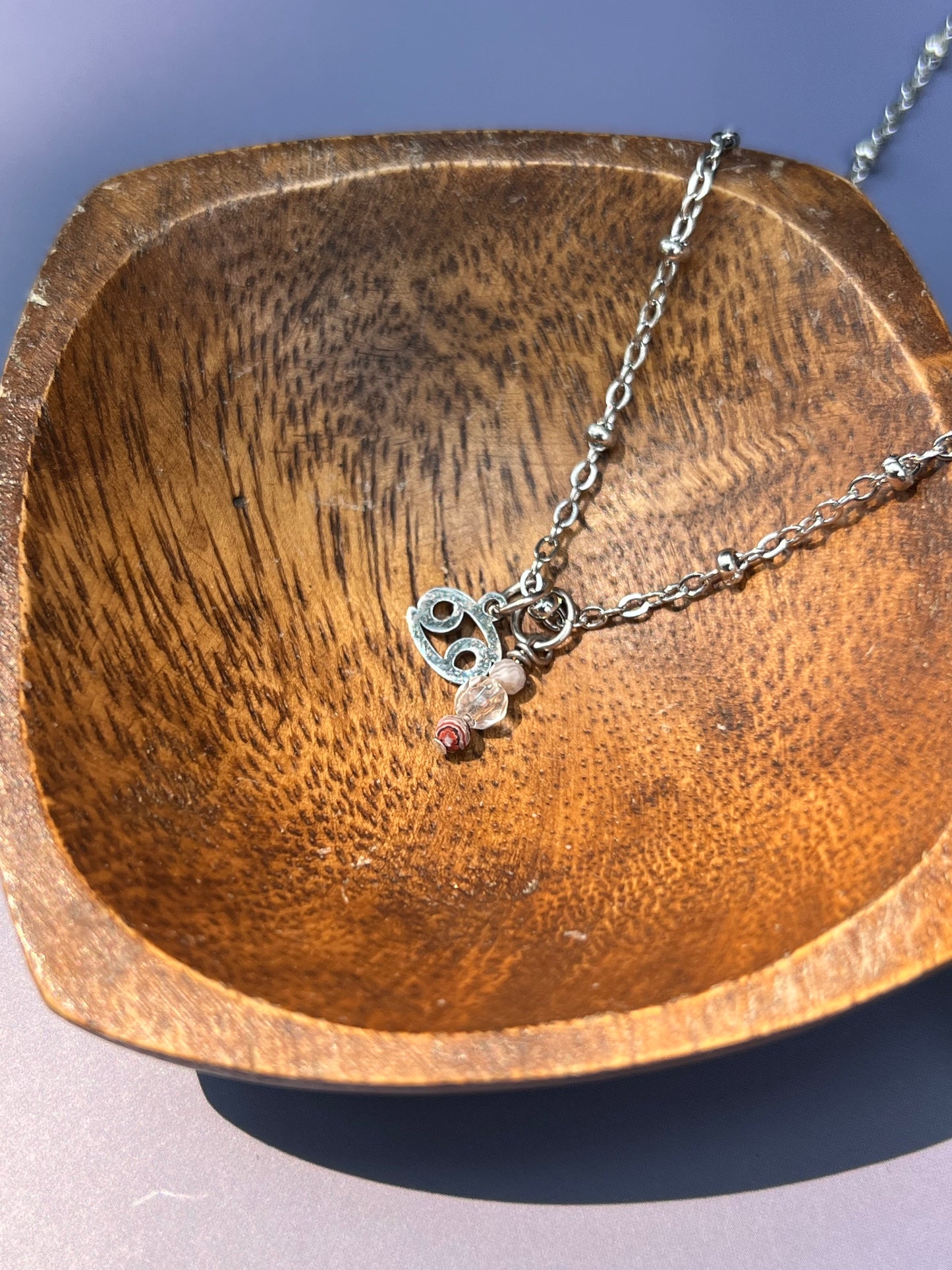 Cancer - Zodiac Sign Gemstone Silver Necklace