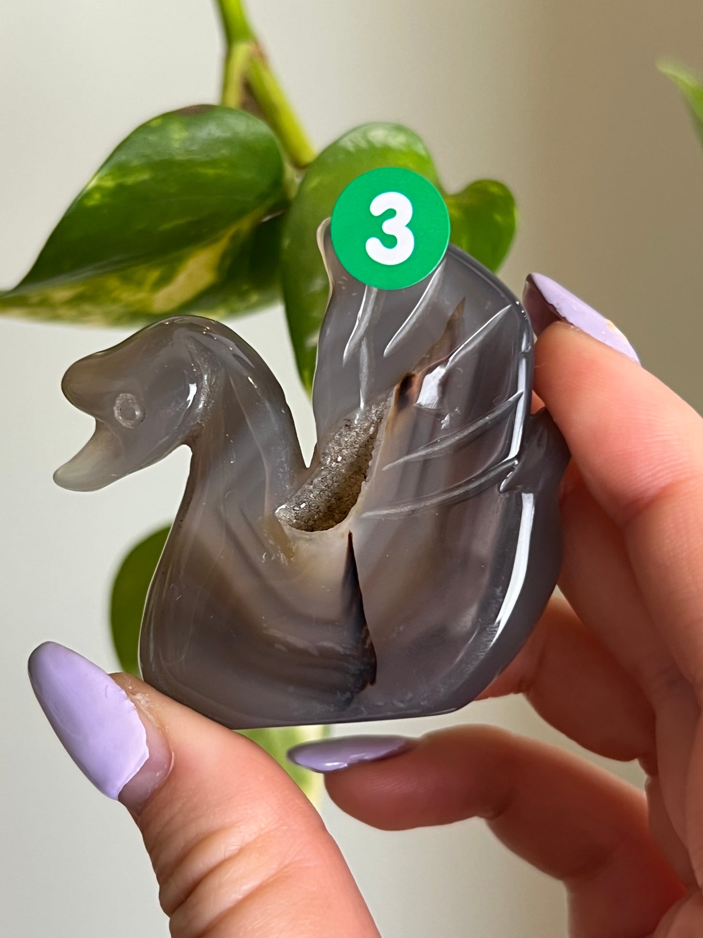 Druzy Agate Swan - 3