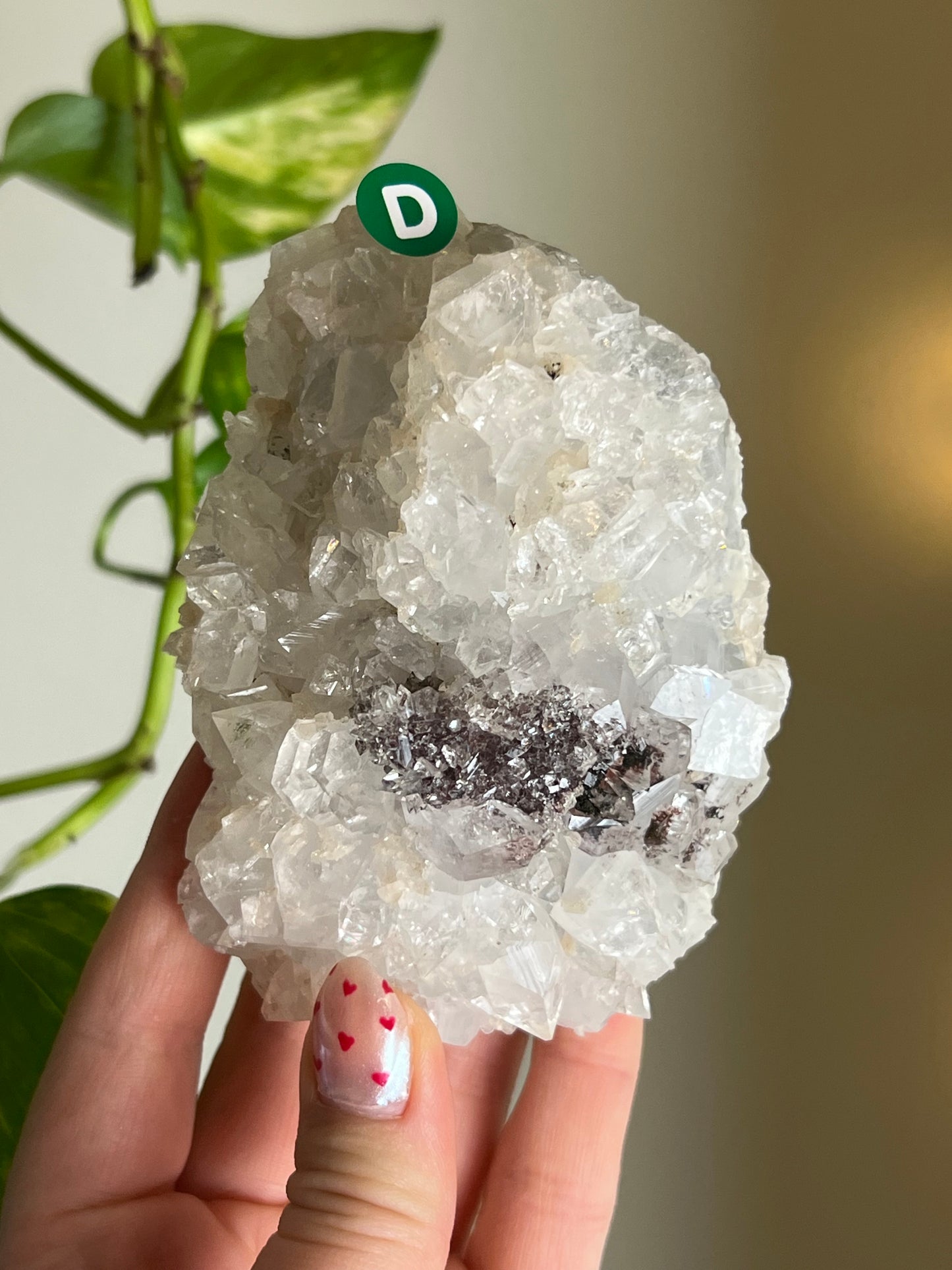 Apophyllite with Celadonite Inclusions Cluster - D