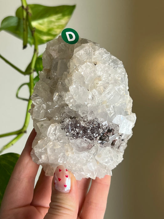 Apophyllite with Celadonite Inclusions Cluster - D