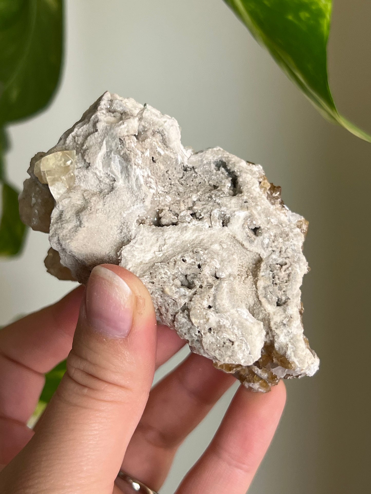 Deep Yellow Fluorite x Celestite Cluster * Rare