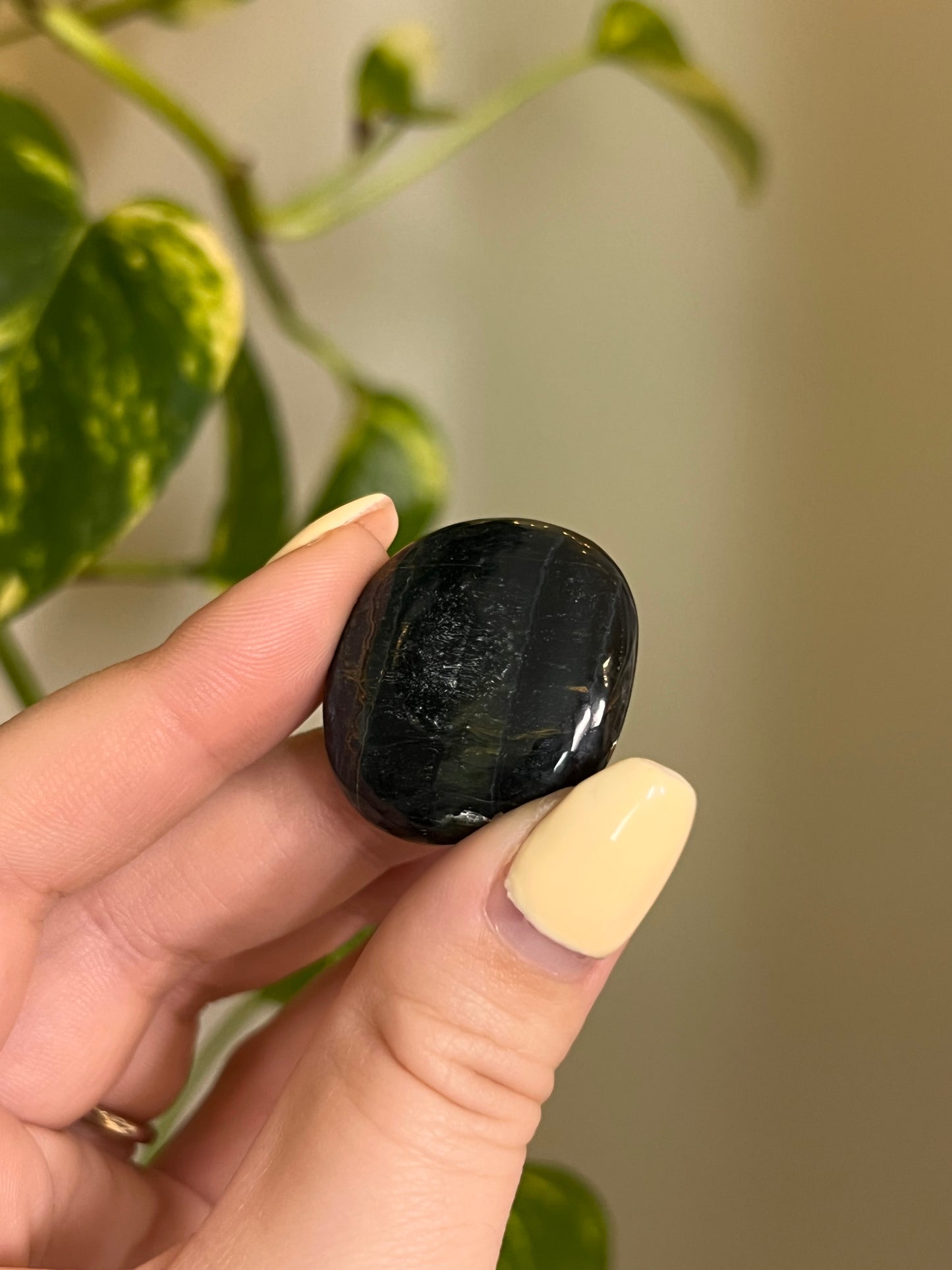 Blue Tigers Eye Button