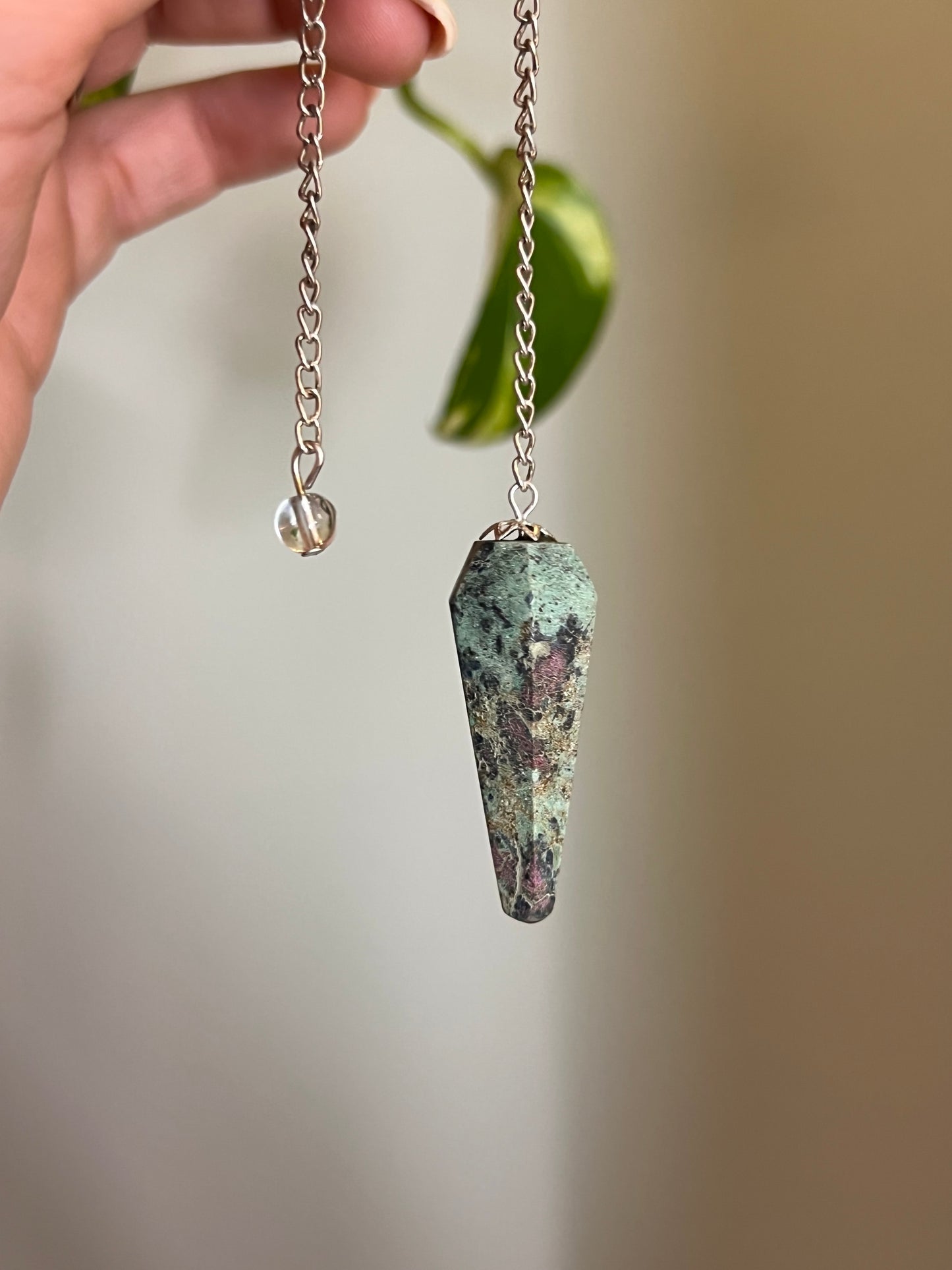 Ruby in Fuchsite Pendulum