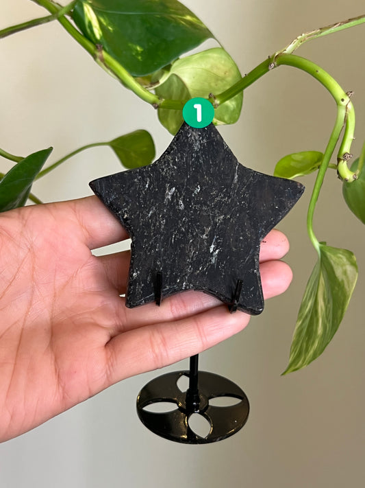 Flashy Astrophyllite Star on Stand - 1