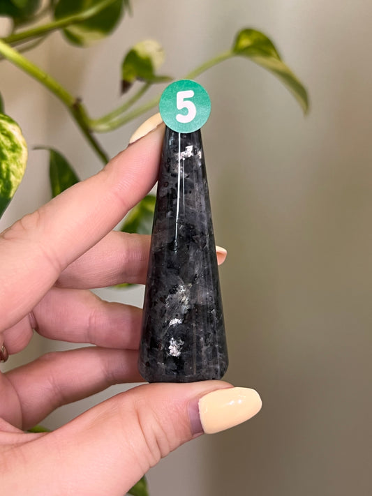 Flashy Larvikite Ring Holder - 5