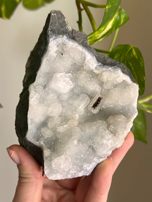 Apophyllite and Chalcedony Cluster - R