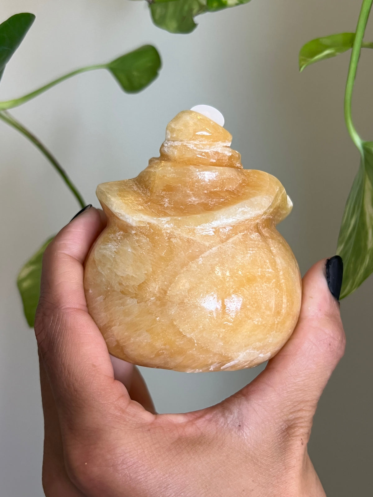 Orange Calcite Large Jack-O-Lantern - E
