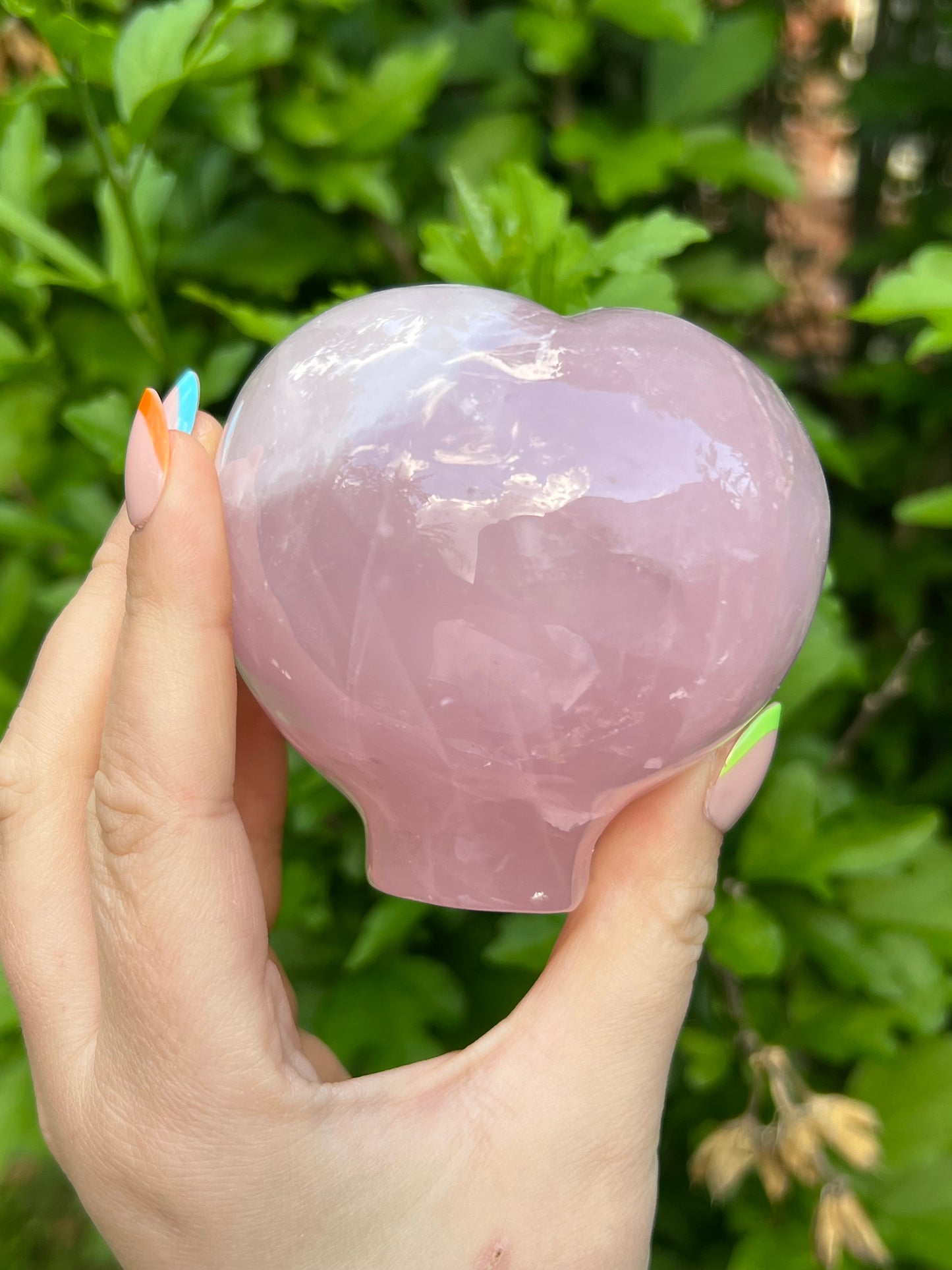 Rose Quartz Alien with Flashy Labradorite Eyes