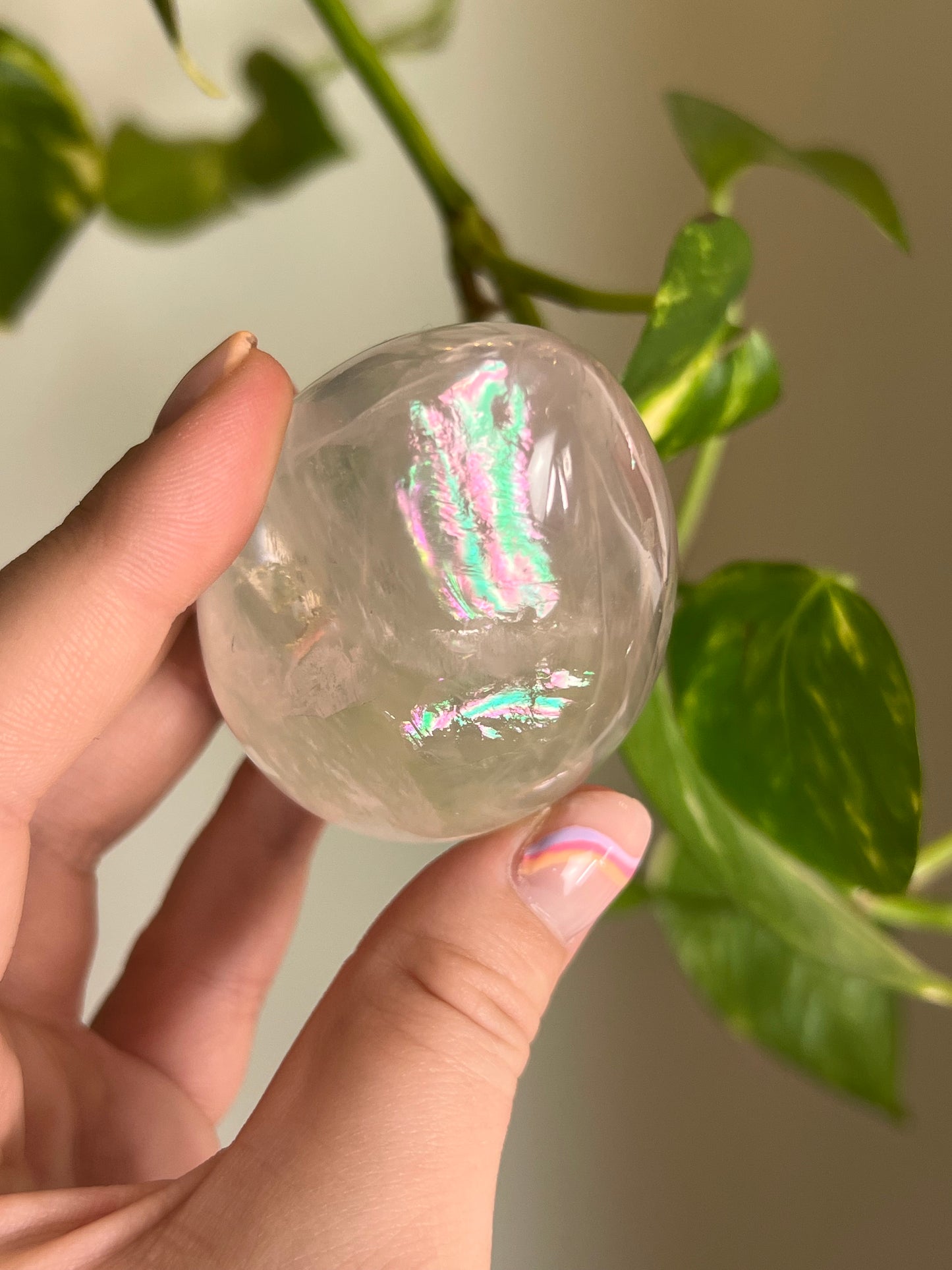 Girasol Moon Rose Quartz Egg - B