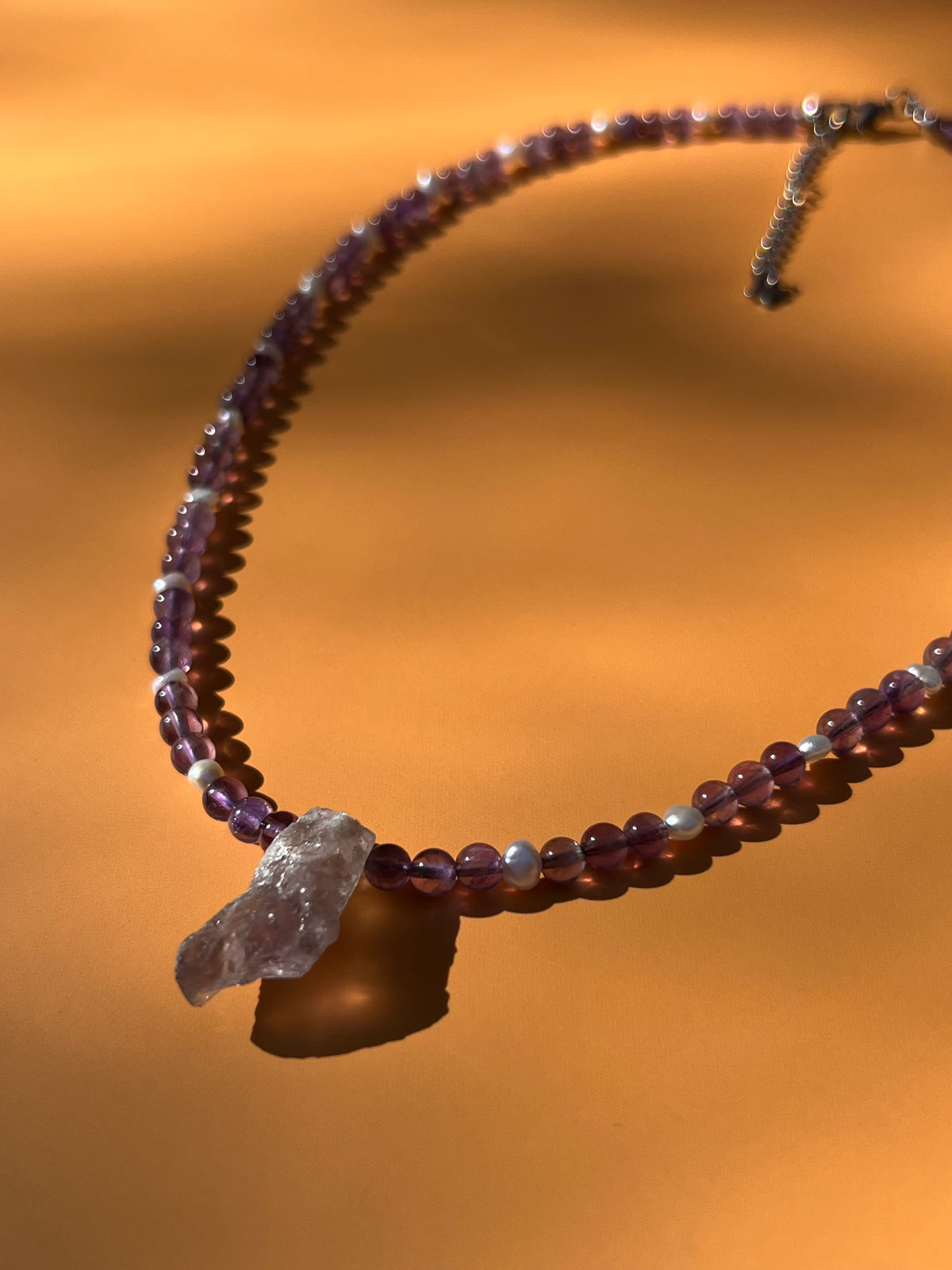 Future is Crystal Clear Amethyst Beaded Necklace🔮