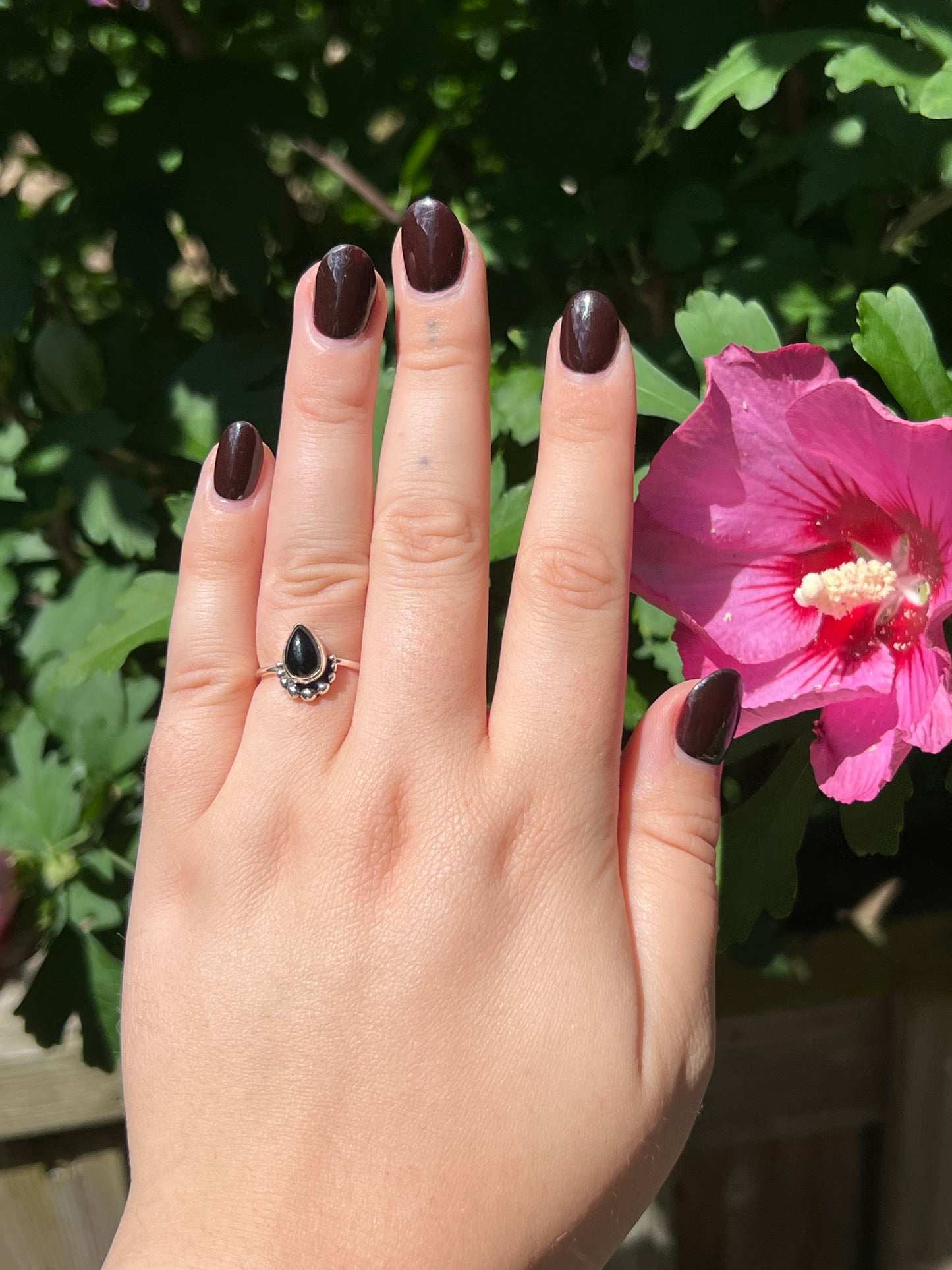 Black Onyx Sterling Silver Ring | Size 6