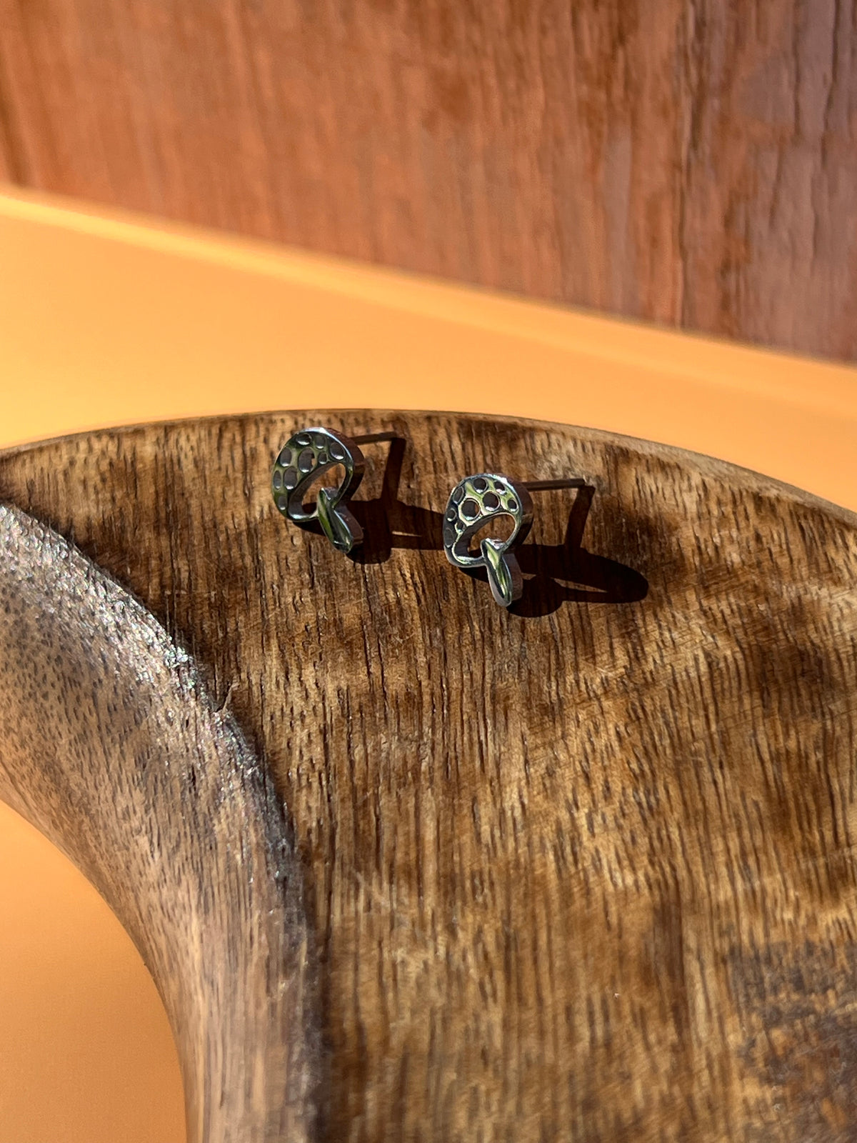 Mushroom Silver Stainless Studs 🍄