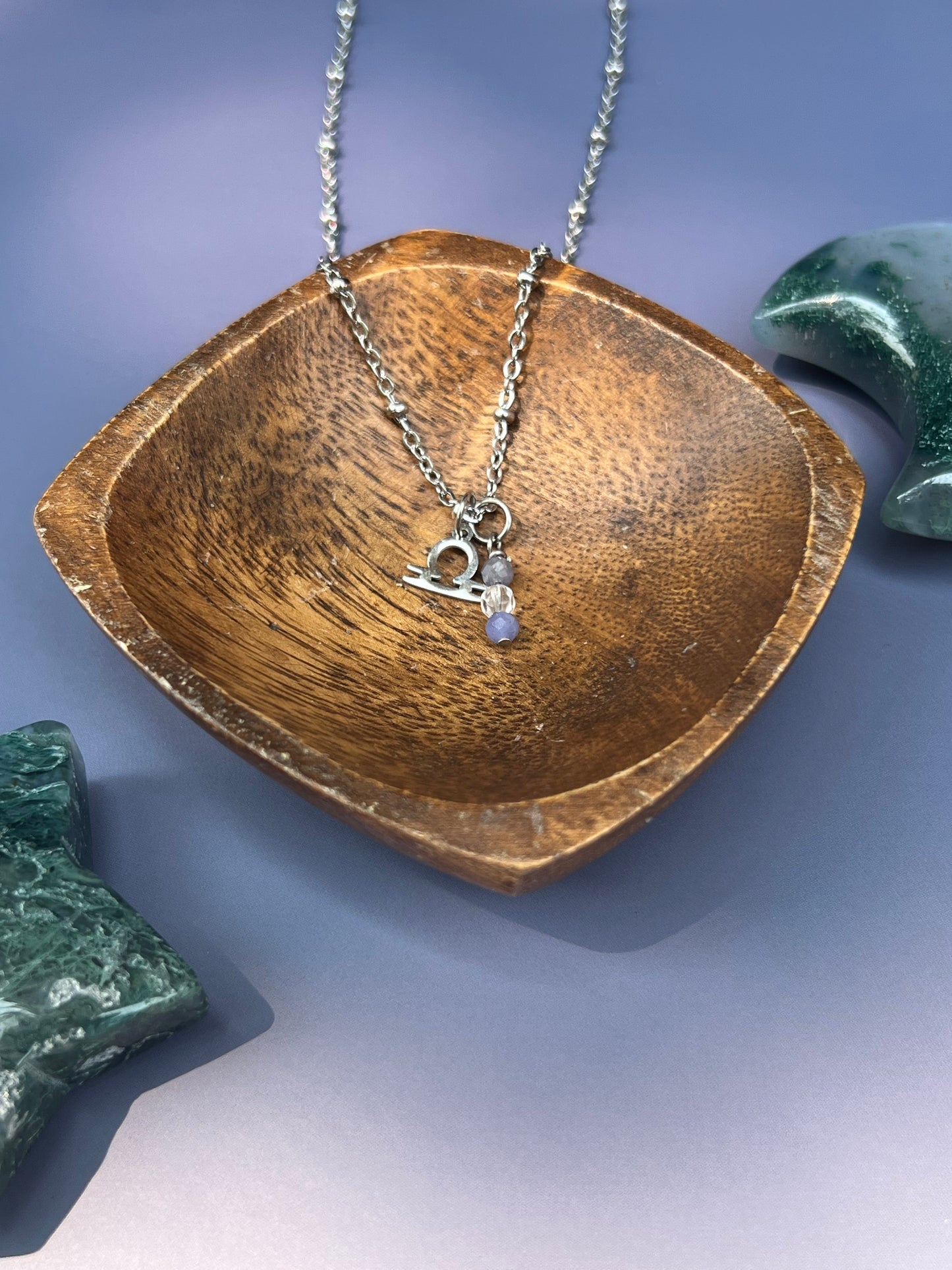 Libra - Zodiac Sign Gemstone Silver Necklace