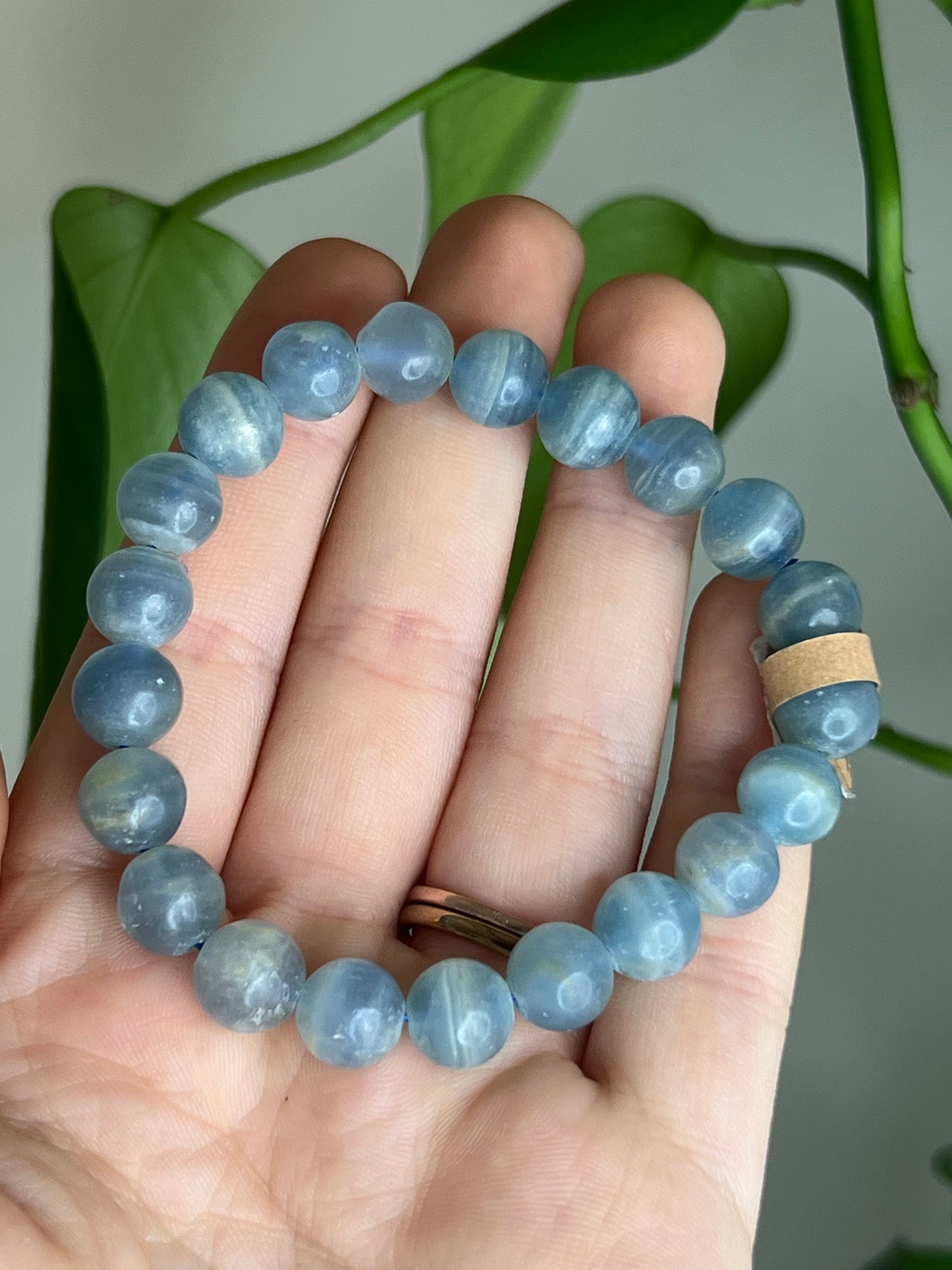 Lemurian Blue Aquatine Calcite Bracelet