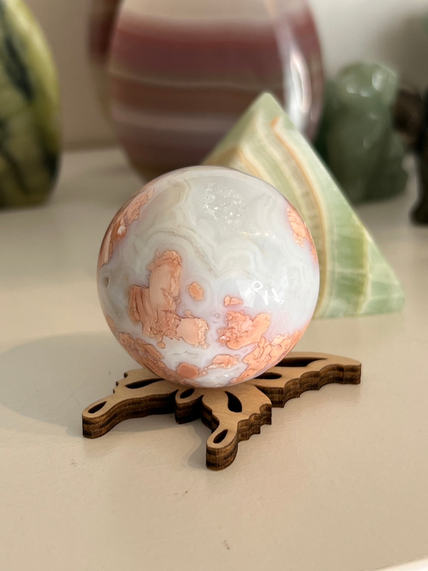 Butterfly Wooden Sphere Stand