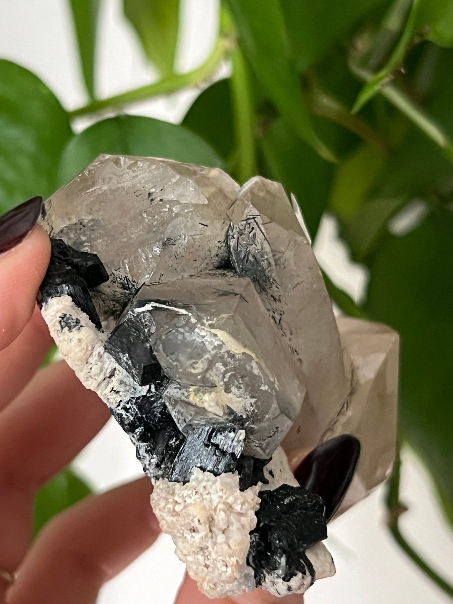 Black Tourmaline, Smoky Quartz, Feldspar Cluster PA