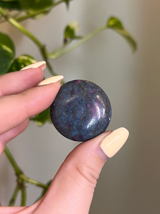 Ruby Kyanite UV Reactive Button