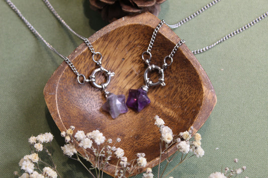 Amethyst Faceted Dainty Necklace