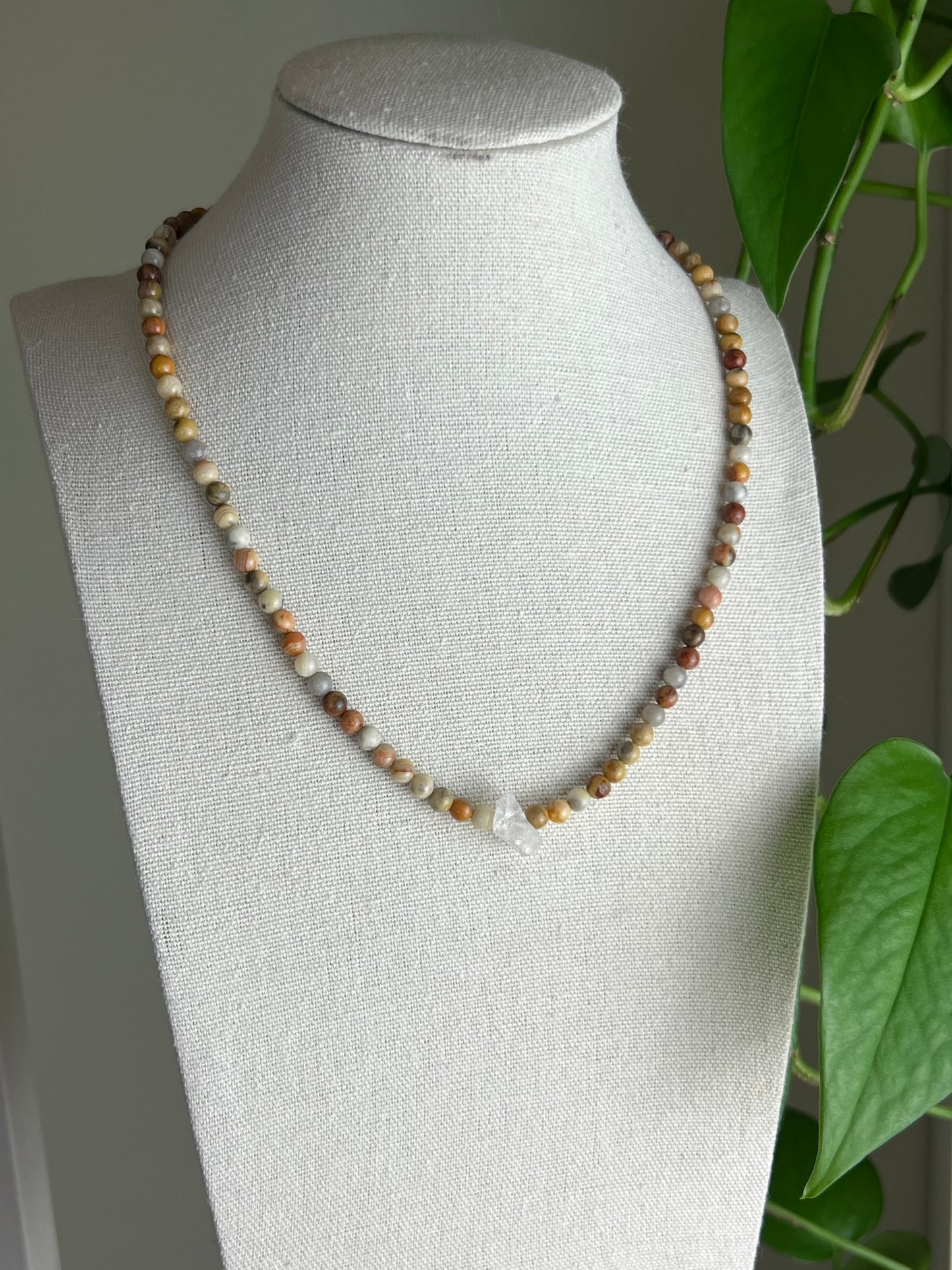 Celestial Crazy Lace Agate Necklace