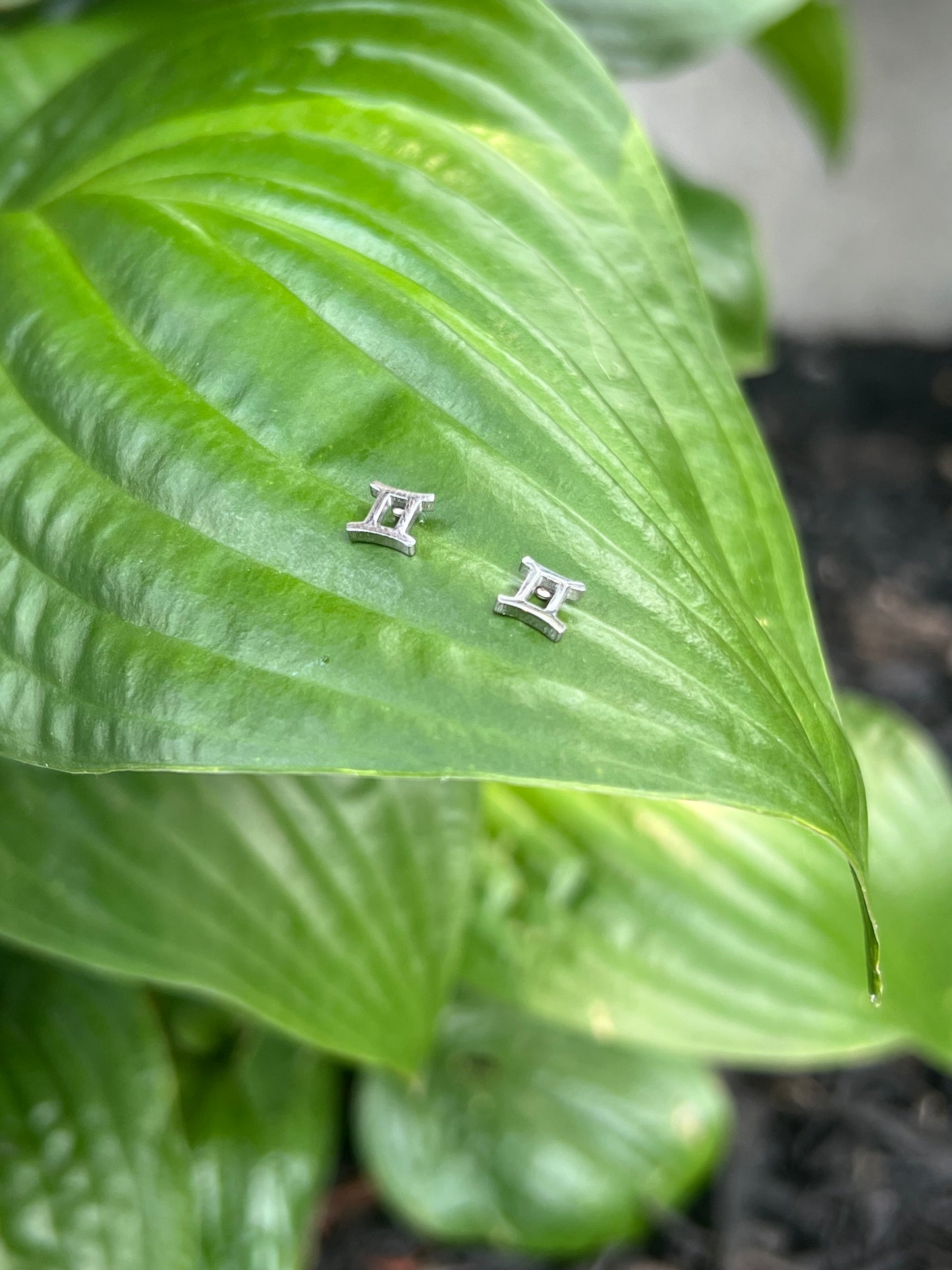 Gemini Silver Zodiac Sign Studs ♊️
