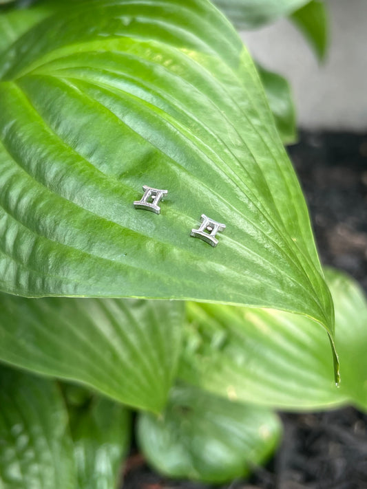 Gemini Silver Zodiac Sign Studs ♊️