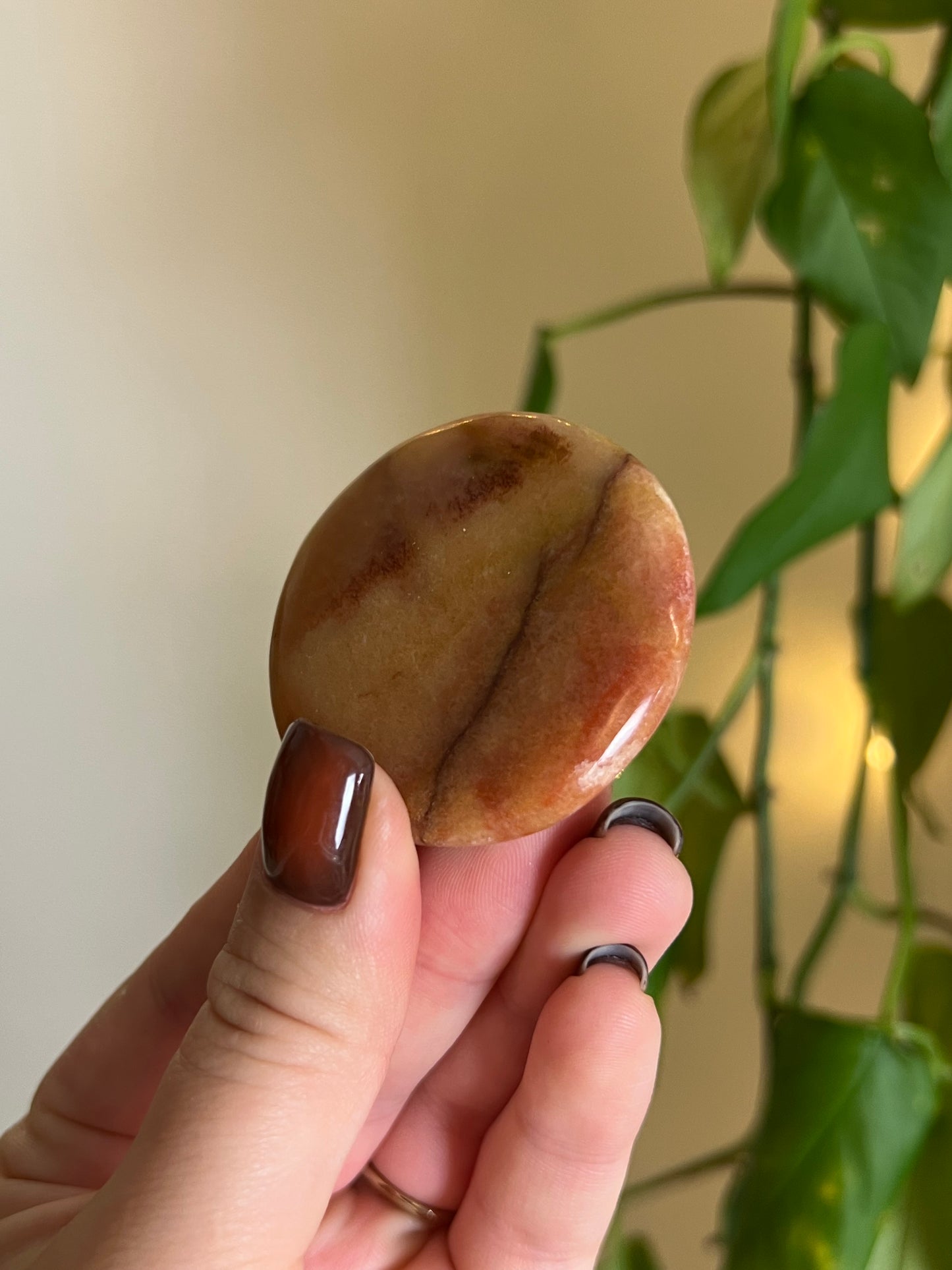 Mango Calcite Small Flat Stone