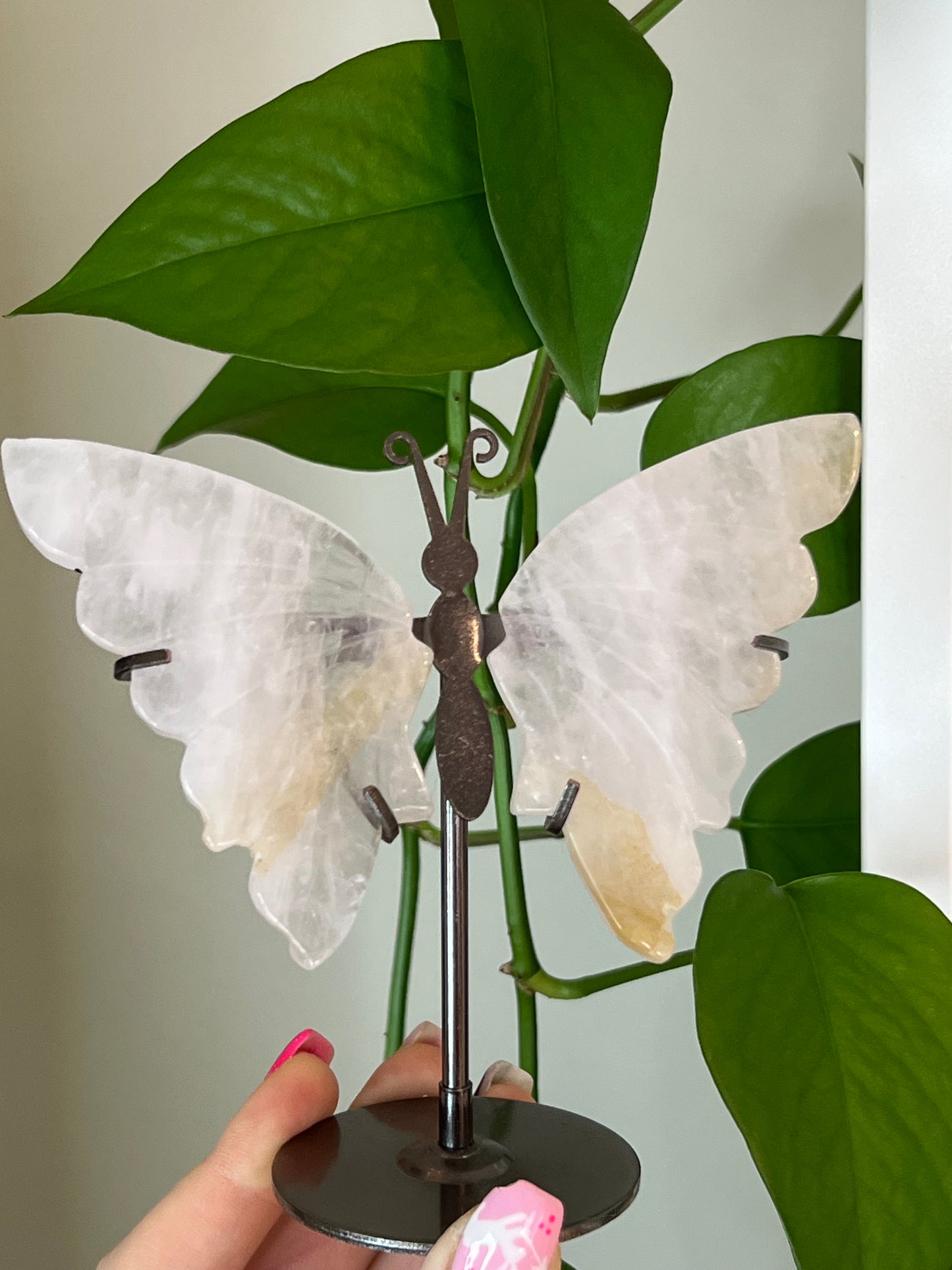 Rose Quartz Butterfly Stand