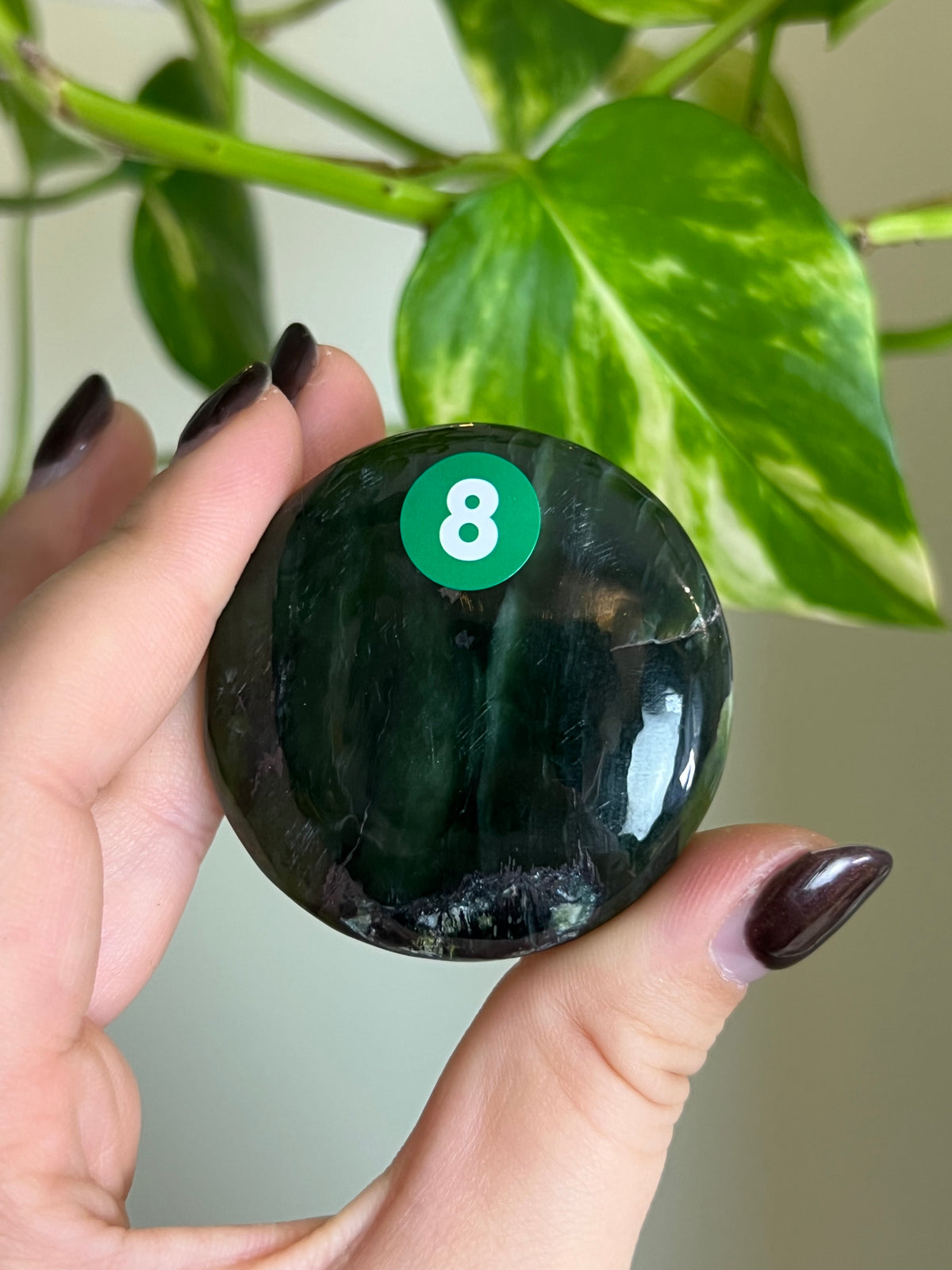 Moody Nephrite Jade Flat Stone - 8