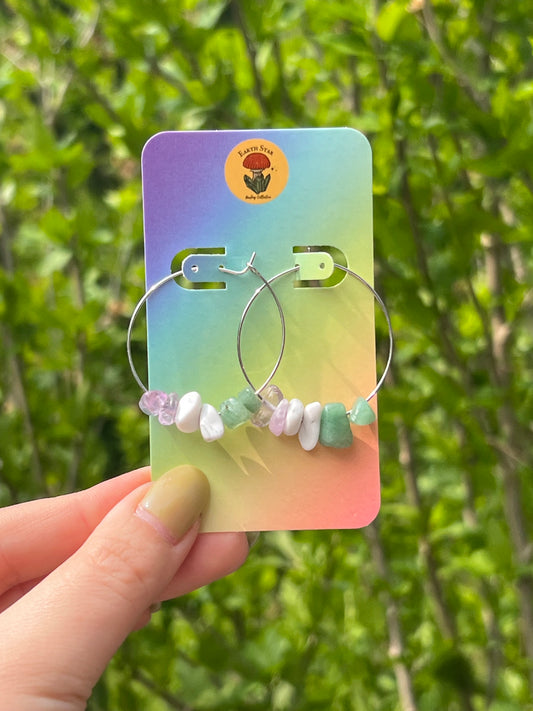 Genderqueer Pride Flag Hoop Earrings