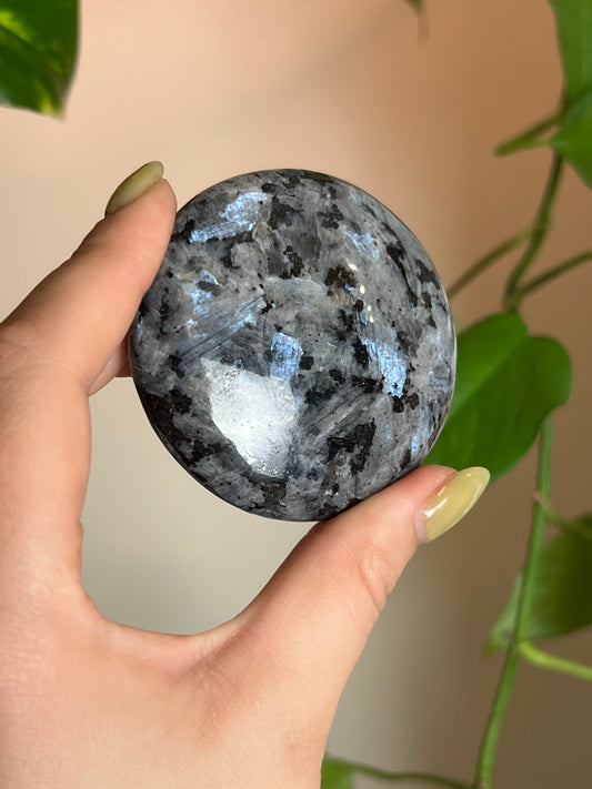 Flashy Larvikite Large Flat Stone