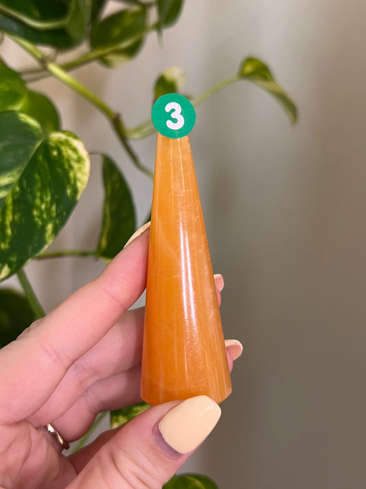 Orange Calcite Ring Holder - 3