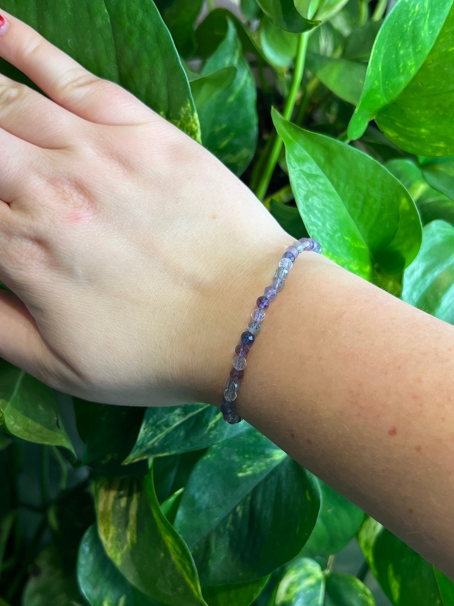 Rainbow Fluorite Faceted 4mm Bracelet