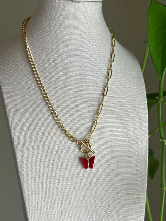 Red Butterfly Necklace