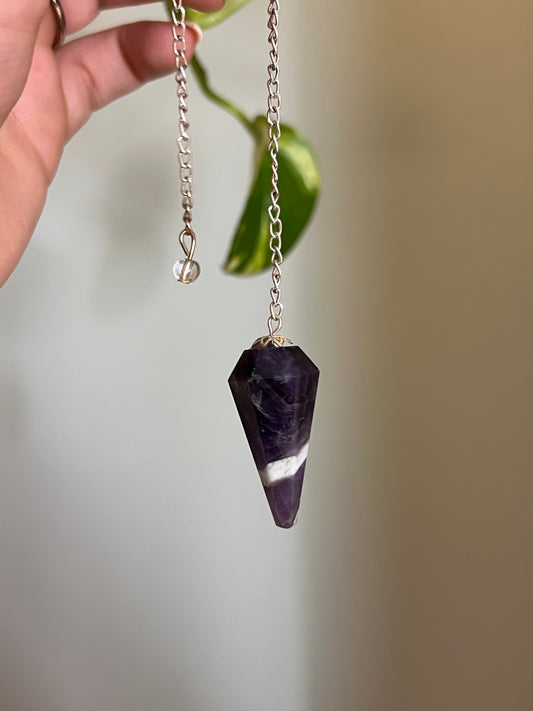 Chevron Amethyst Pendulum