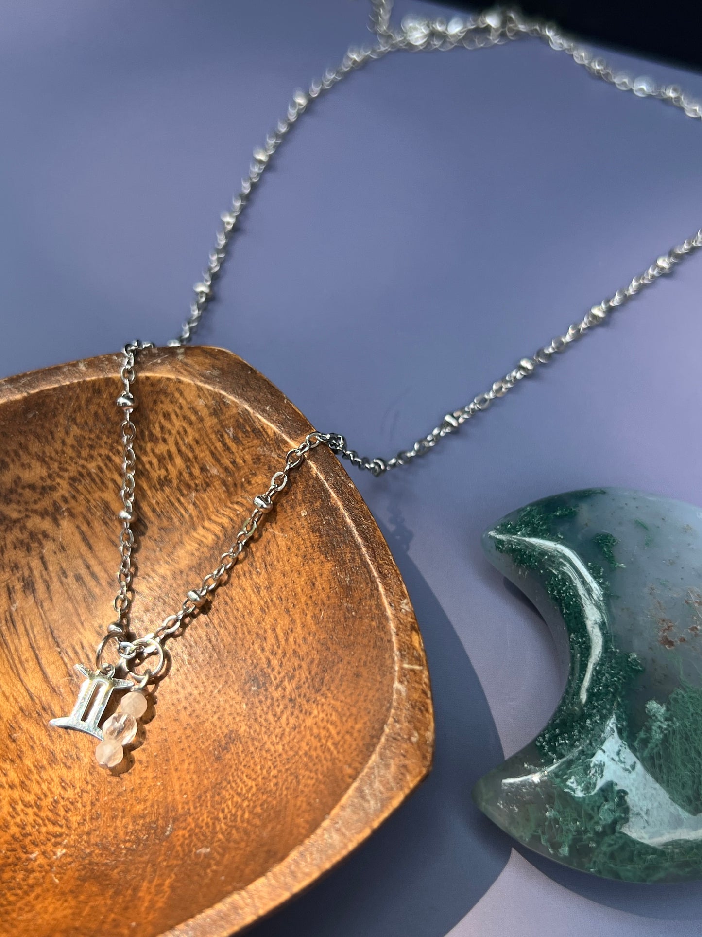 Gemini - Zodiac Sign Gemstone Silver Necklace