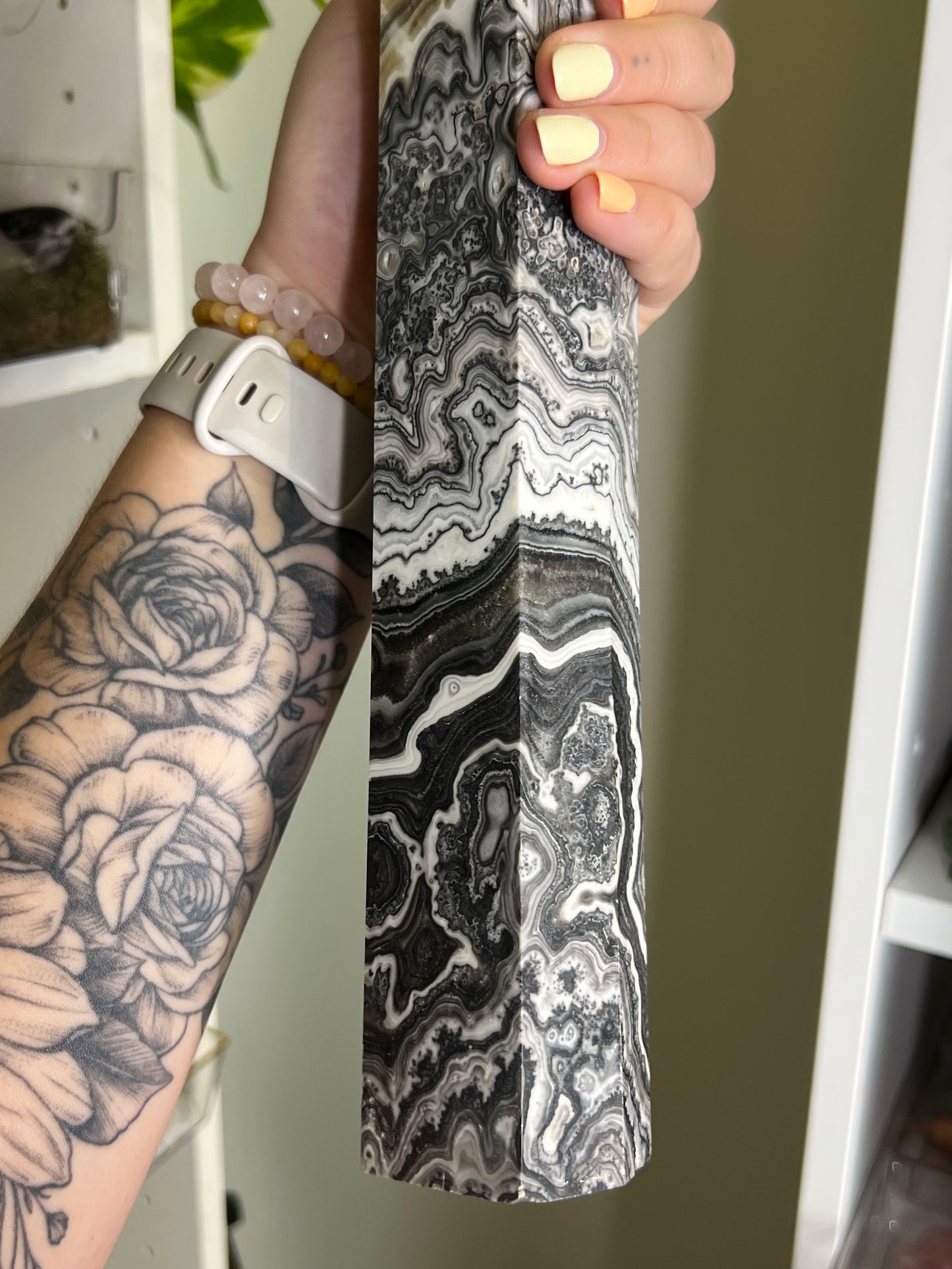 Zebra Calcite XLarge Tower - 20 Inches